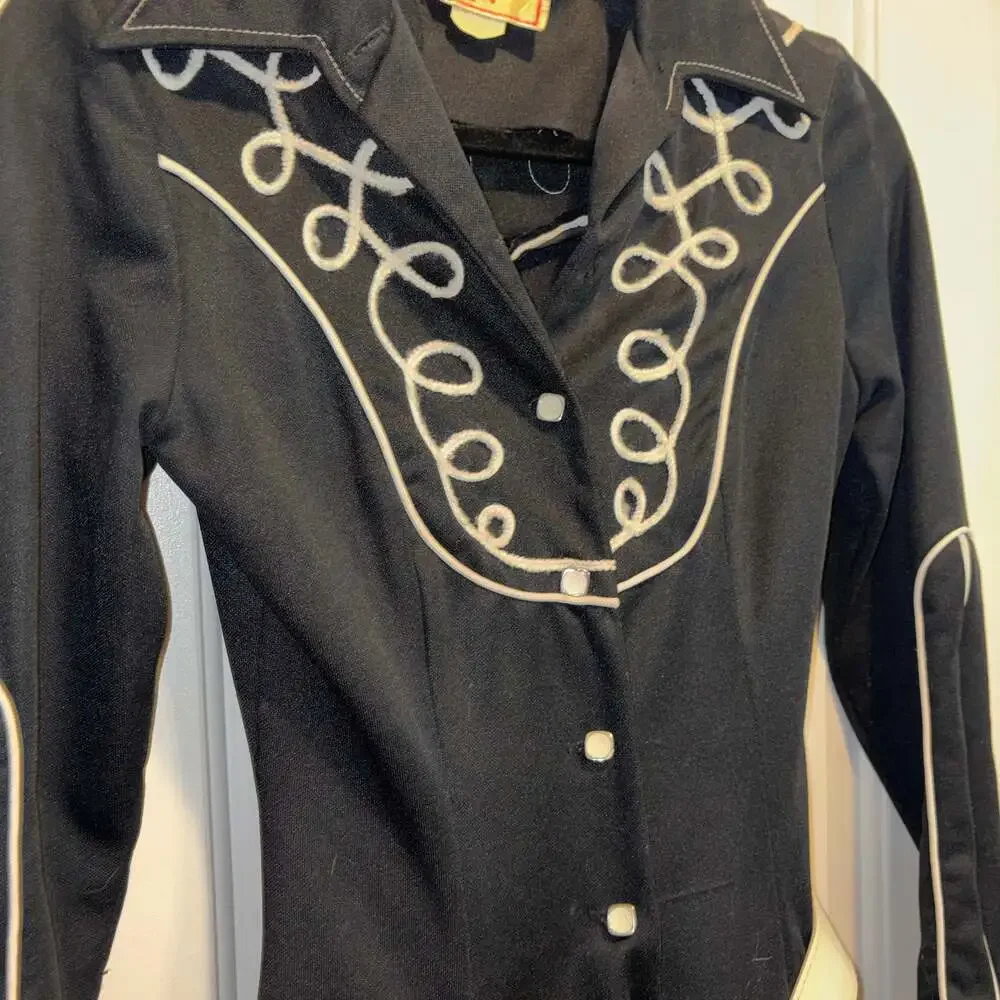 Vintage Western Jumpsuit  w/belt- Black sz 11-12, - Picture 2 of 8